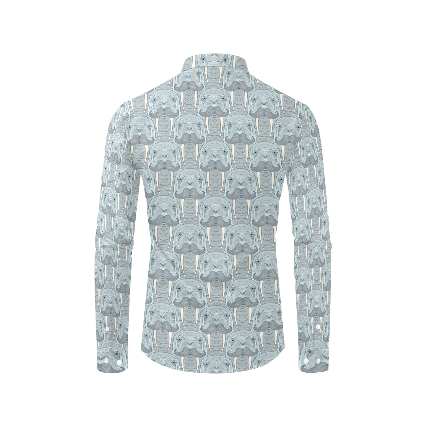 Walrus Print Design LKS402 Men's Long Sleeve Dress Shirt
