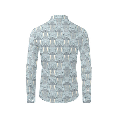 Walrus Print Design LKS402 Men's Long Sleeve Dress Shirt