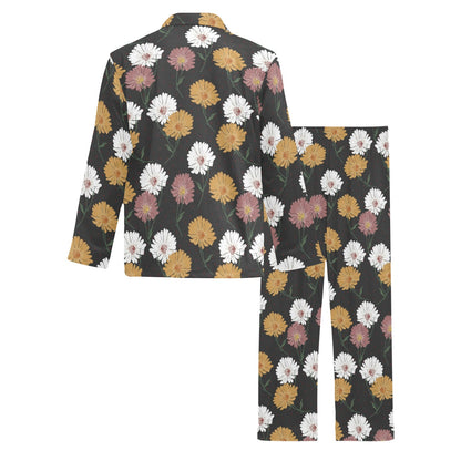 Daisy Pattern Print Design DS04 Men's Long Pajama Set
