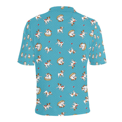 Russell Terriers Playing Print Design LKS305 Men Polo Shirt