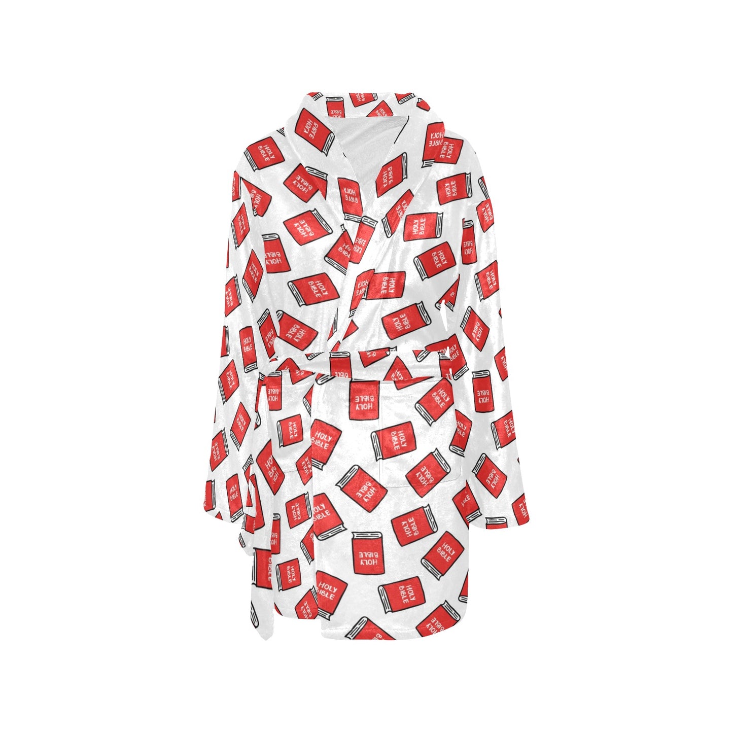 Bible Pattern Print Design 03 Women's Fleece Robe