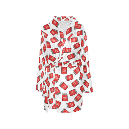 Bible Pattern Print Design 03 Women's Fleece Robe