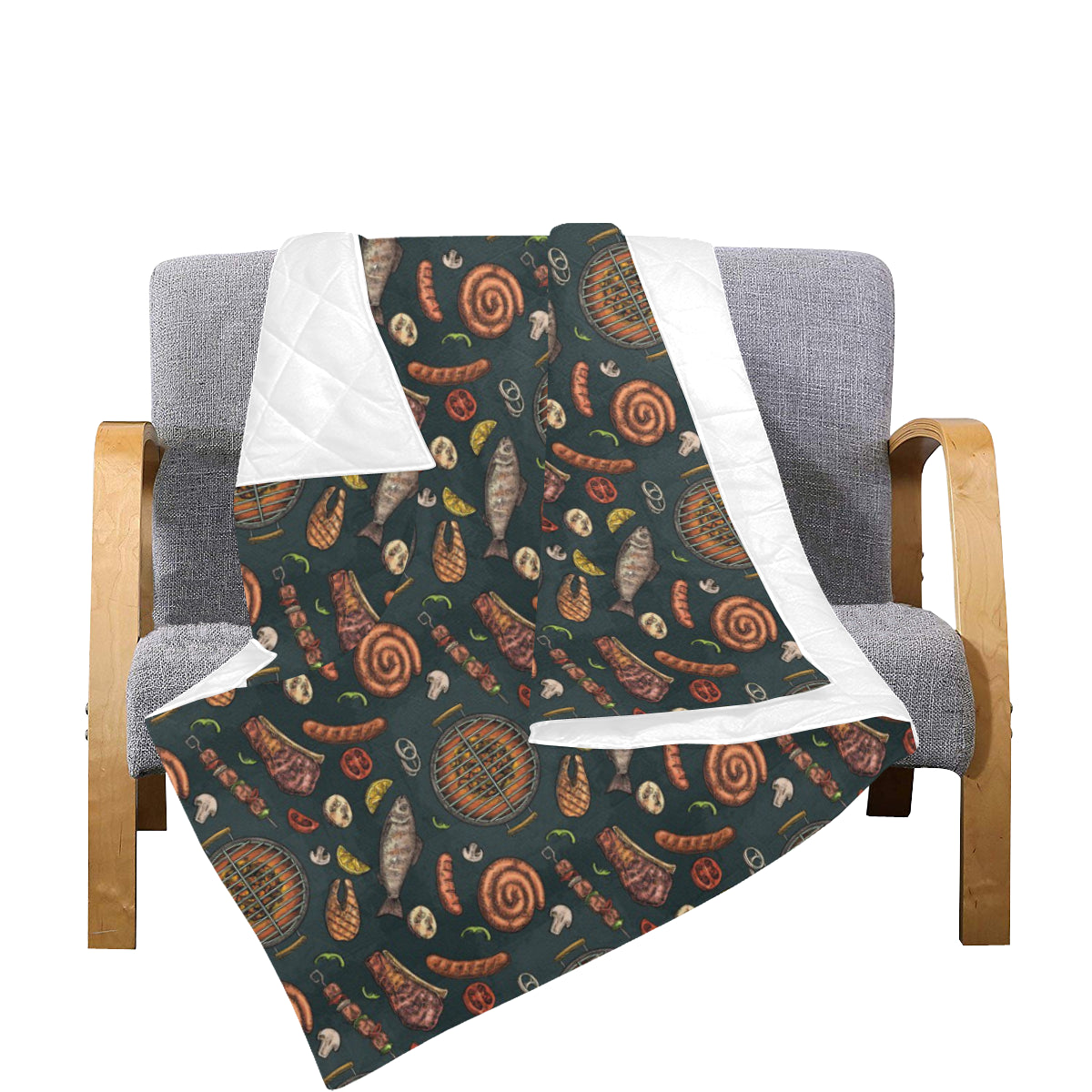 Barbecue Pattern Print Design 02 Premium Quilt