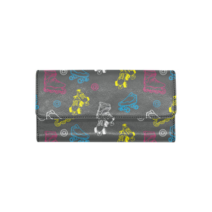 Roller skate Pattern Print Design A02 Women's Trifold Wallet