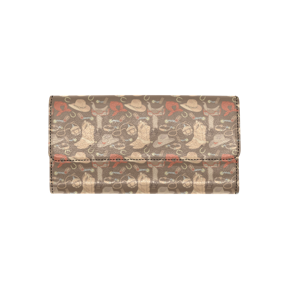 Cowboy Pattern Print Design 02 Women's Trifold Wallet