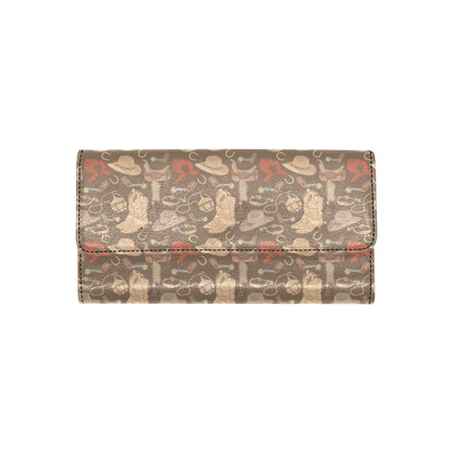 Cowboy Pattern Print Design 02 Women's Trifold Wallet
