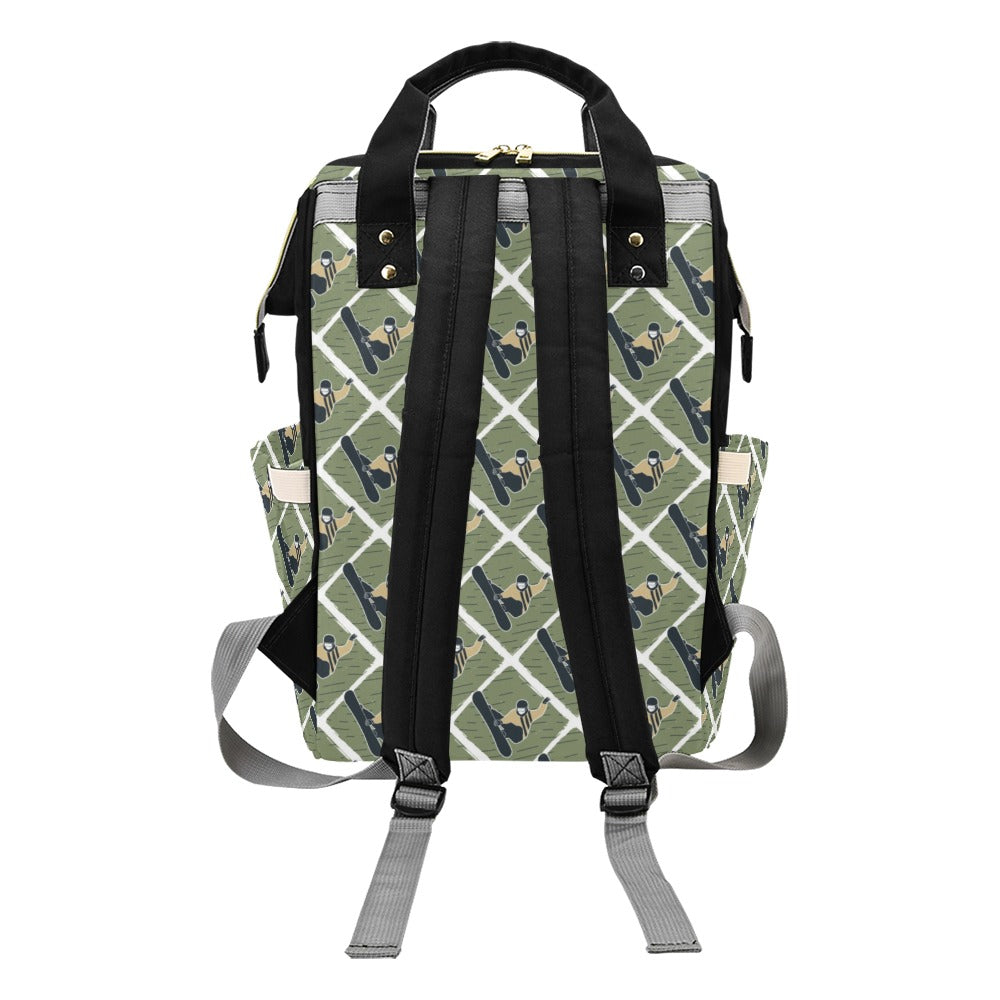 Snowboard Man Print Design LKS302 Diaper Bag Backpack