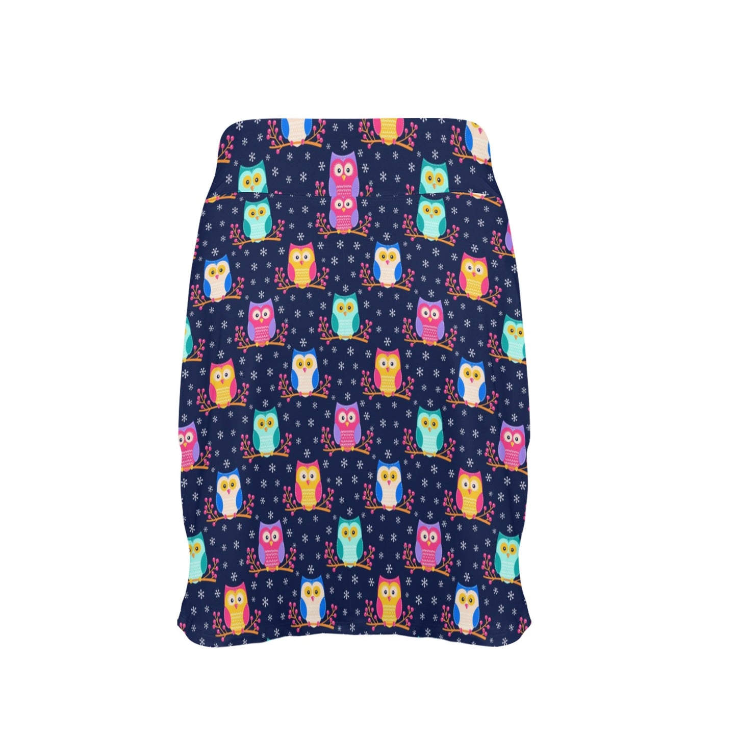 Owl Cute Themed Design Print 17" Golf & Pickleball Skort with Pockets