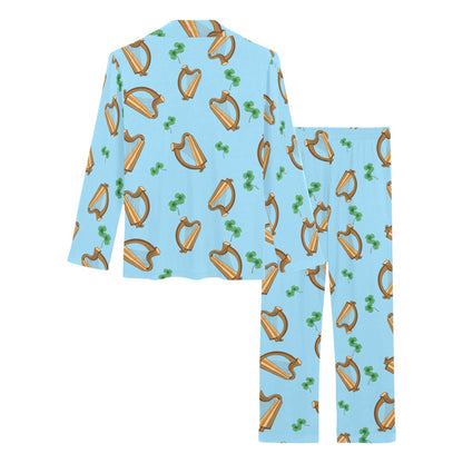 Harp Pattern Print Design 01 Women's Long Pajama Set