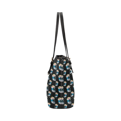Angel with Wings Beautiful Design Print Leather Tote Bag