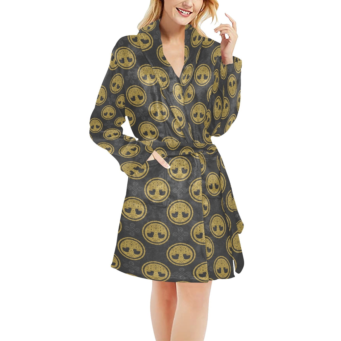 Celtic Tree of Life Design Women's Fleece Robe