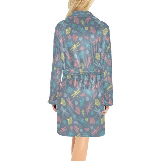 Dragonfly Print Design LKS403 Women's Fleece Robe