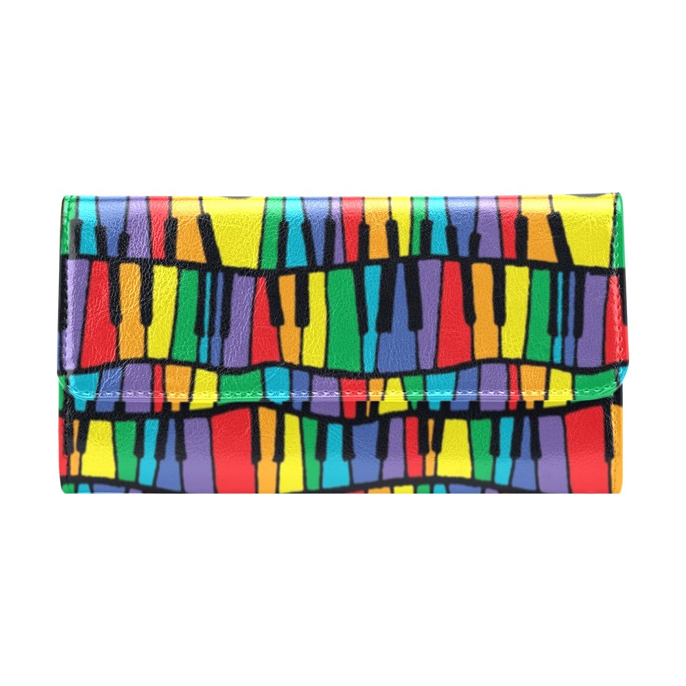Piano Print Design LKS402 Women's Trifold Wallet
