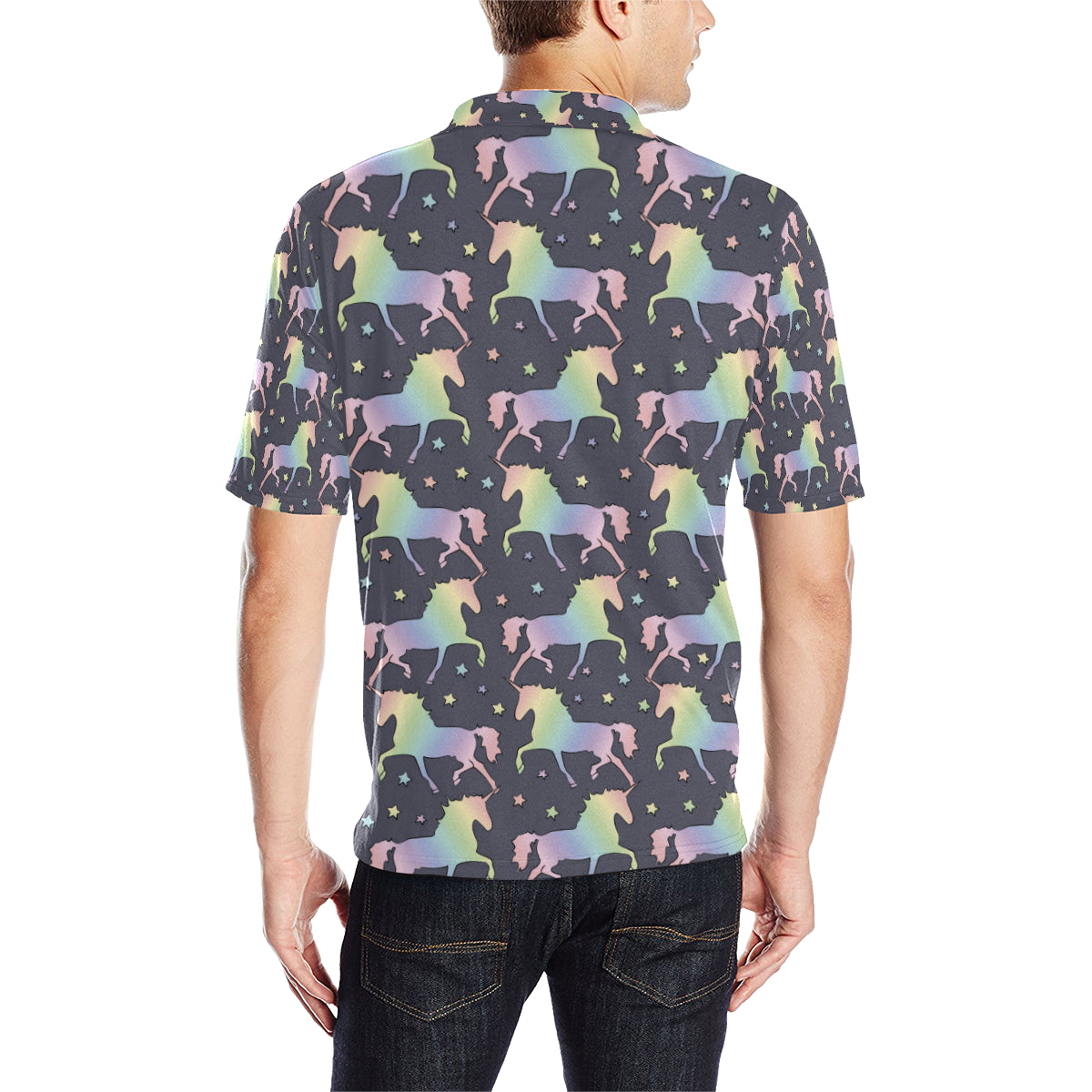 Rainbow Pattern Print Design A05 Men Polo Shirt