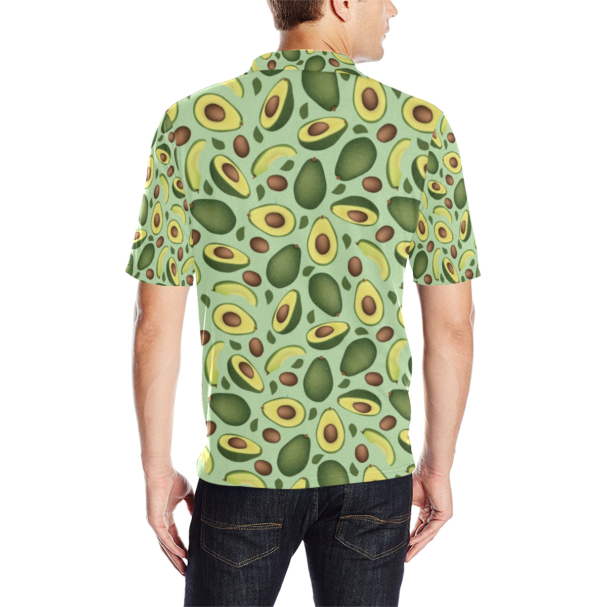 Avocado Pattern Print Design AC01 Men Polo Shirt