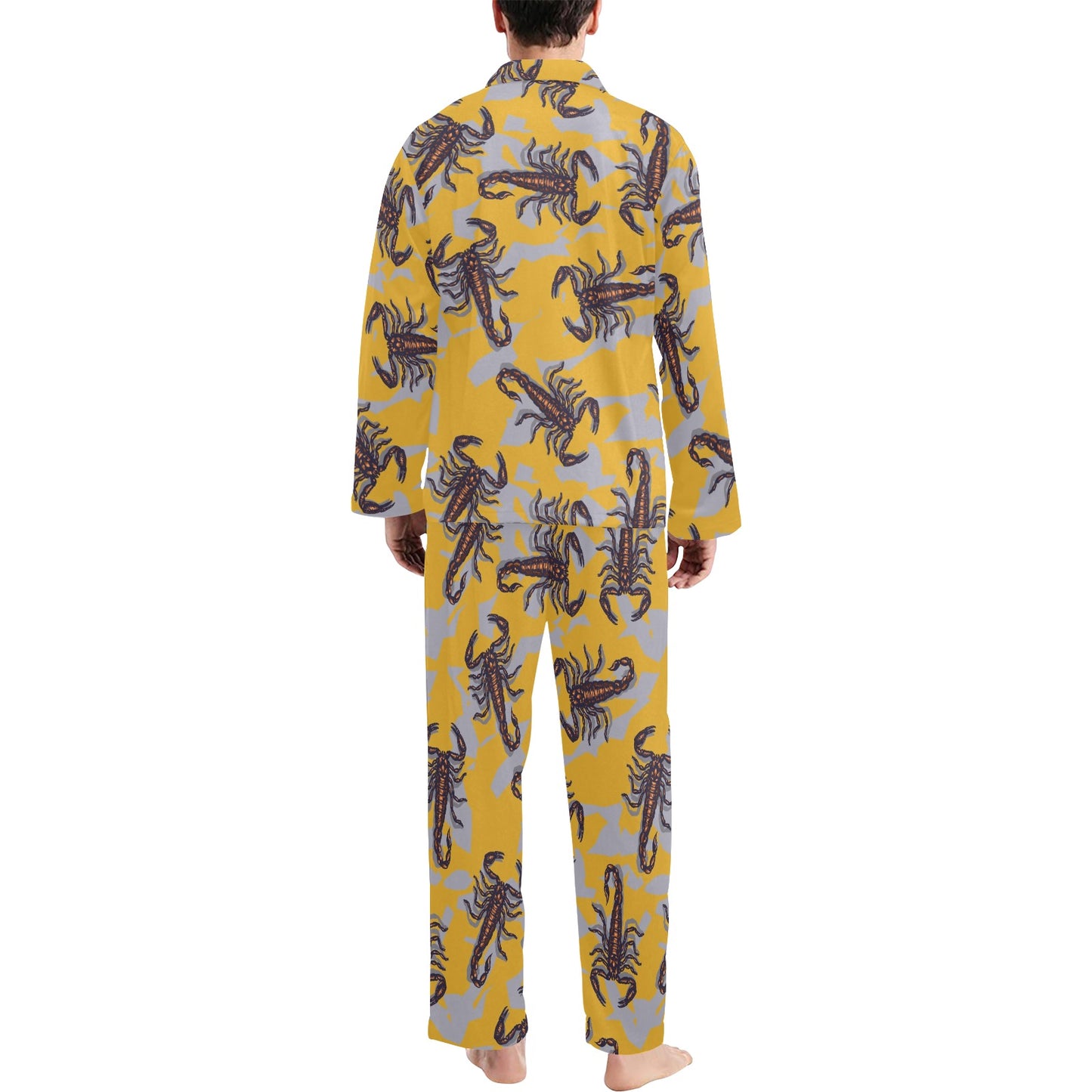 Scorpion Pattern Print Design 01 Men's Long Pajama Set