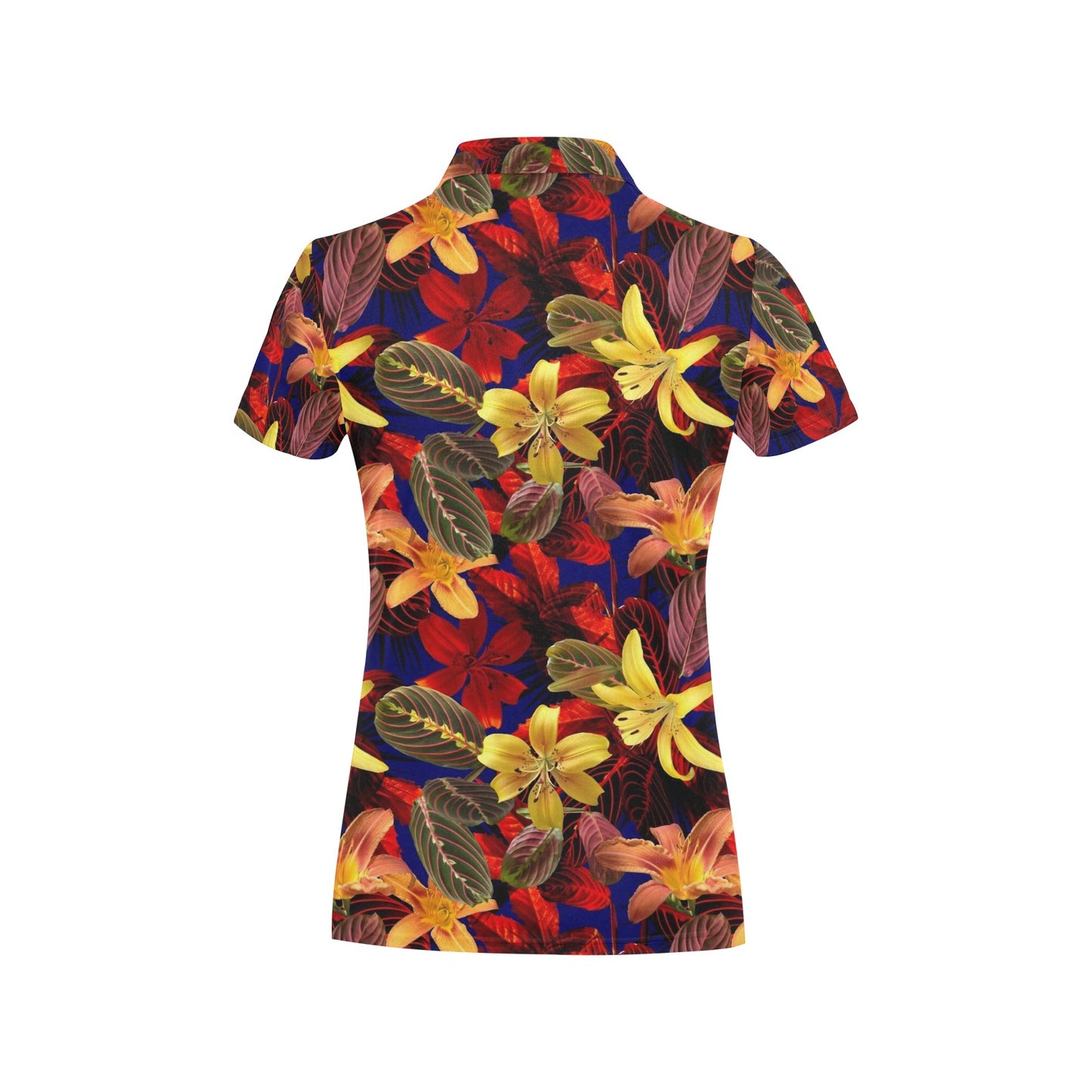 Lily Pattern Print Design LY014 Women's Polo Shirt