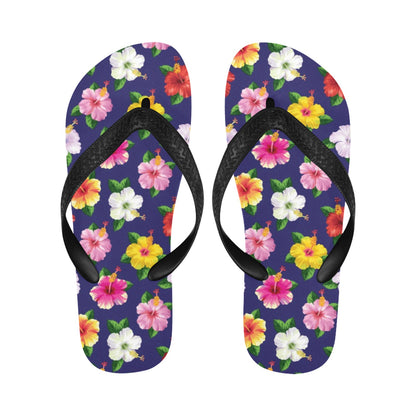 Hibiscus Colorful Print Design LKS301 Flip Flops