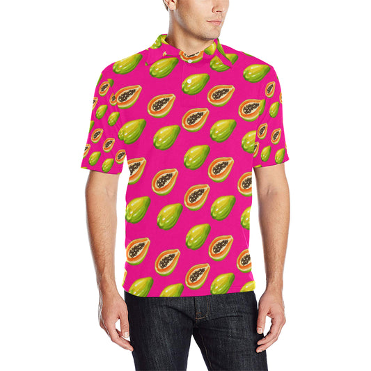 Papaya Pattern Print Design PP02 Men Polo Shirt