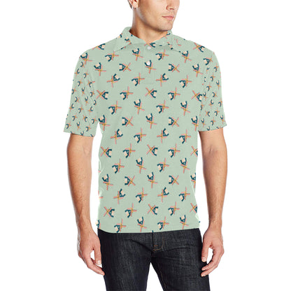 Windmill Pattern Print Design 02 Men Polo Shirt