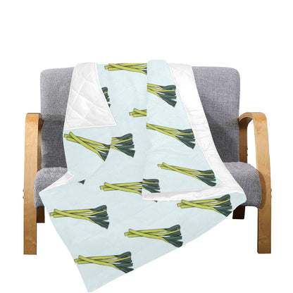 Leek Pattern Print Design 03 Premium Quilt