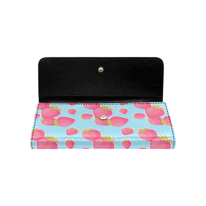 Strawberry Pattern Print Design SB04 Women's Trifold Wallet
