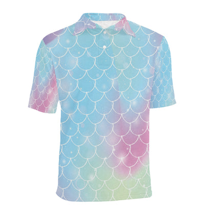 Rainbow Pattern Print Design A06 Men Polo Shirt