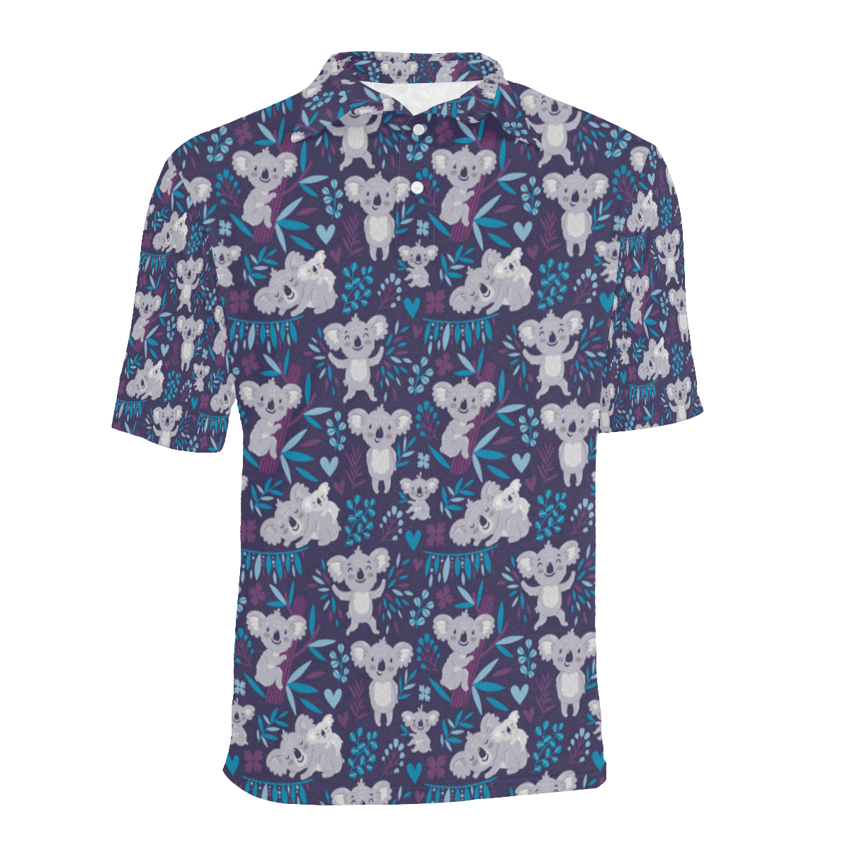 Koala Cute Themed Design Print Men Polo Shirt