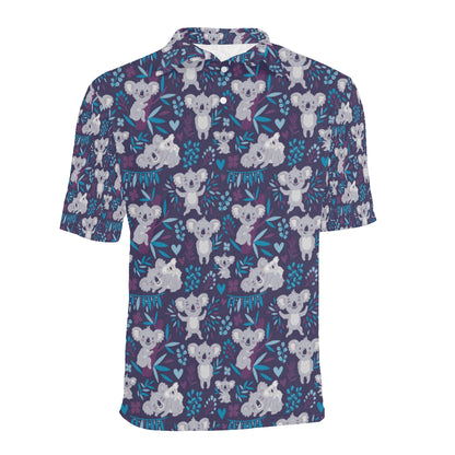 Koala Cute Themed Design Print Men Polo Shirt