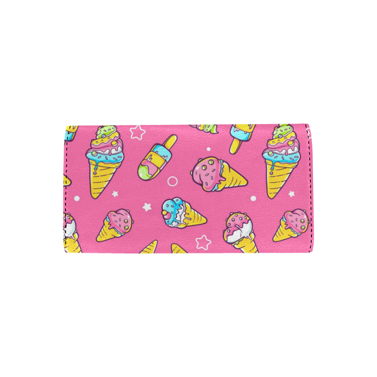 Ice Cream Pattern Print Design IC04 Women's Trifold Wallet