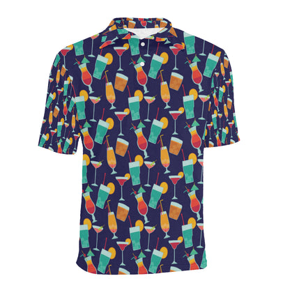 Cocktail Pattern Print Design 06 Men Polo Shirt