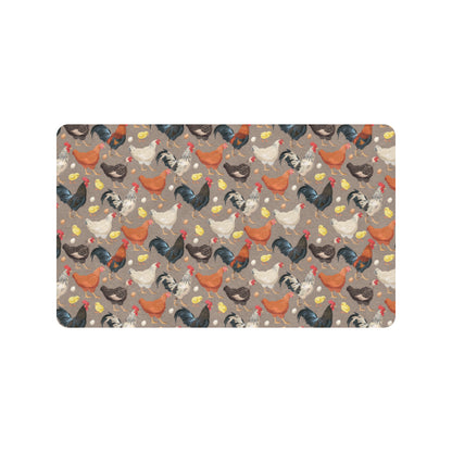 Chicken Evolution Pattern Rubber Doormat