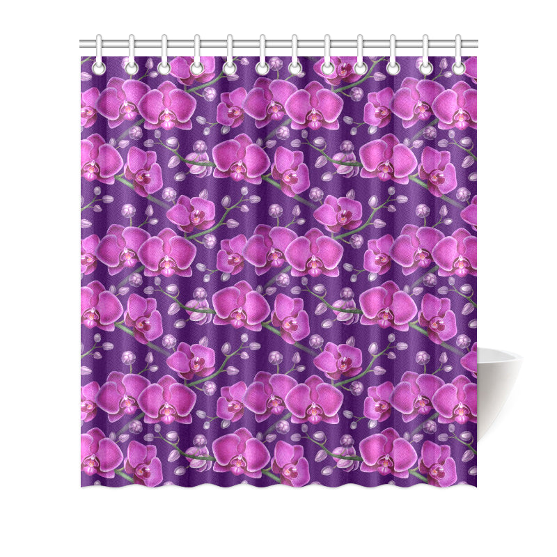 Orchid Purple Pattern Print Design OR02 Shower Curtain