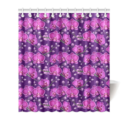 Orchid Purple Pattern Print Design OR02 Shower Curtain
