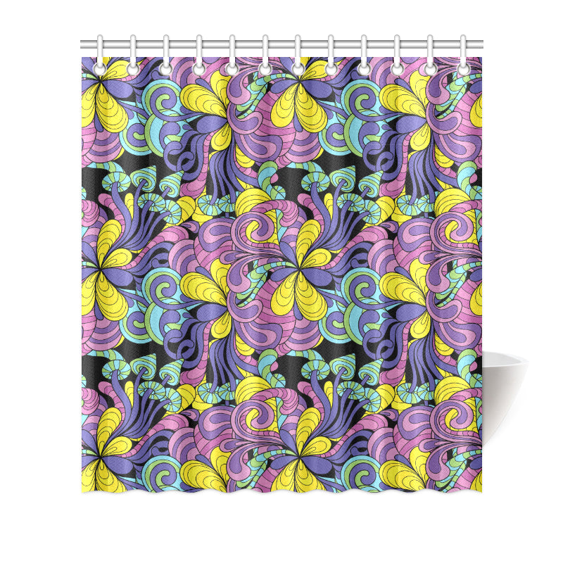 Psychedelic Pattern Print Design A04 Shower Curtain