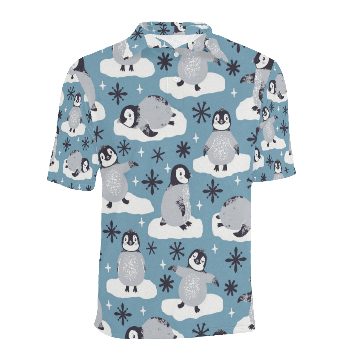 Penguin Pattern Print Design A05 Men Polo Shirt