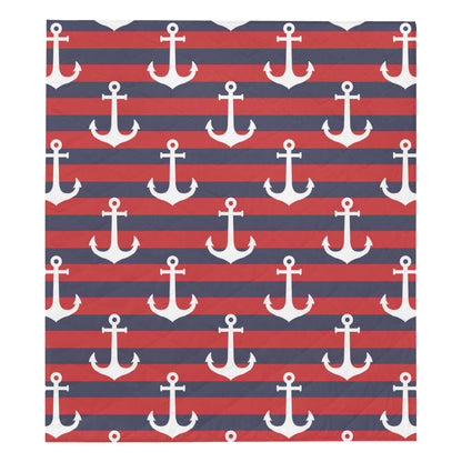 Nautical Pattern Print Design A05 Premium Quilt