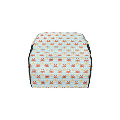 Crab Pattern Print Design 03 Diaper Bag Backpack