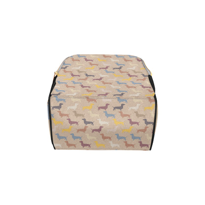Dachshund Pattern Print Design 03 Diaper Bag Backpack