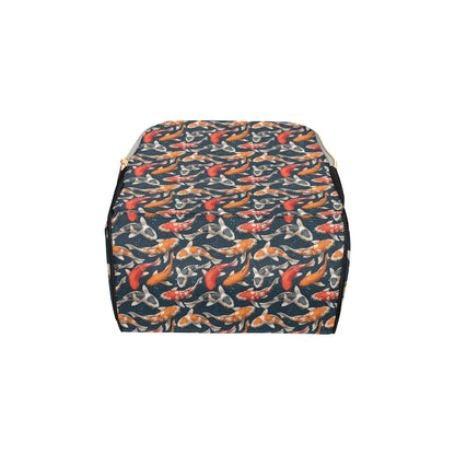 Koi Carp Cute Design Themed Print Diaper Bag Backpack