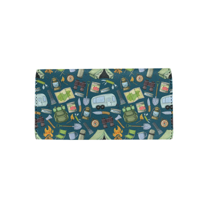 Camping Pattern Print Design 02 Women's Trifold Wallet