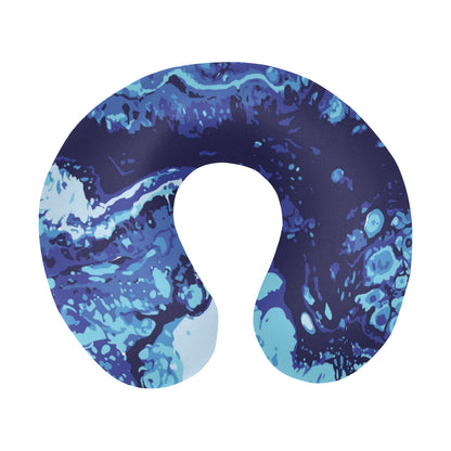 Ocean Liquid Pattern Print Design A03 U-Shaped Travel Neck Pillow