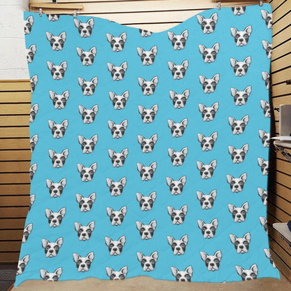 Boston Terrier Pattern Print Design 01 Premium Quilt