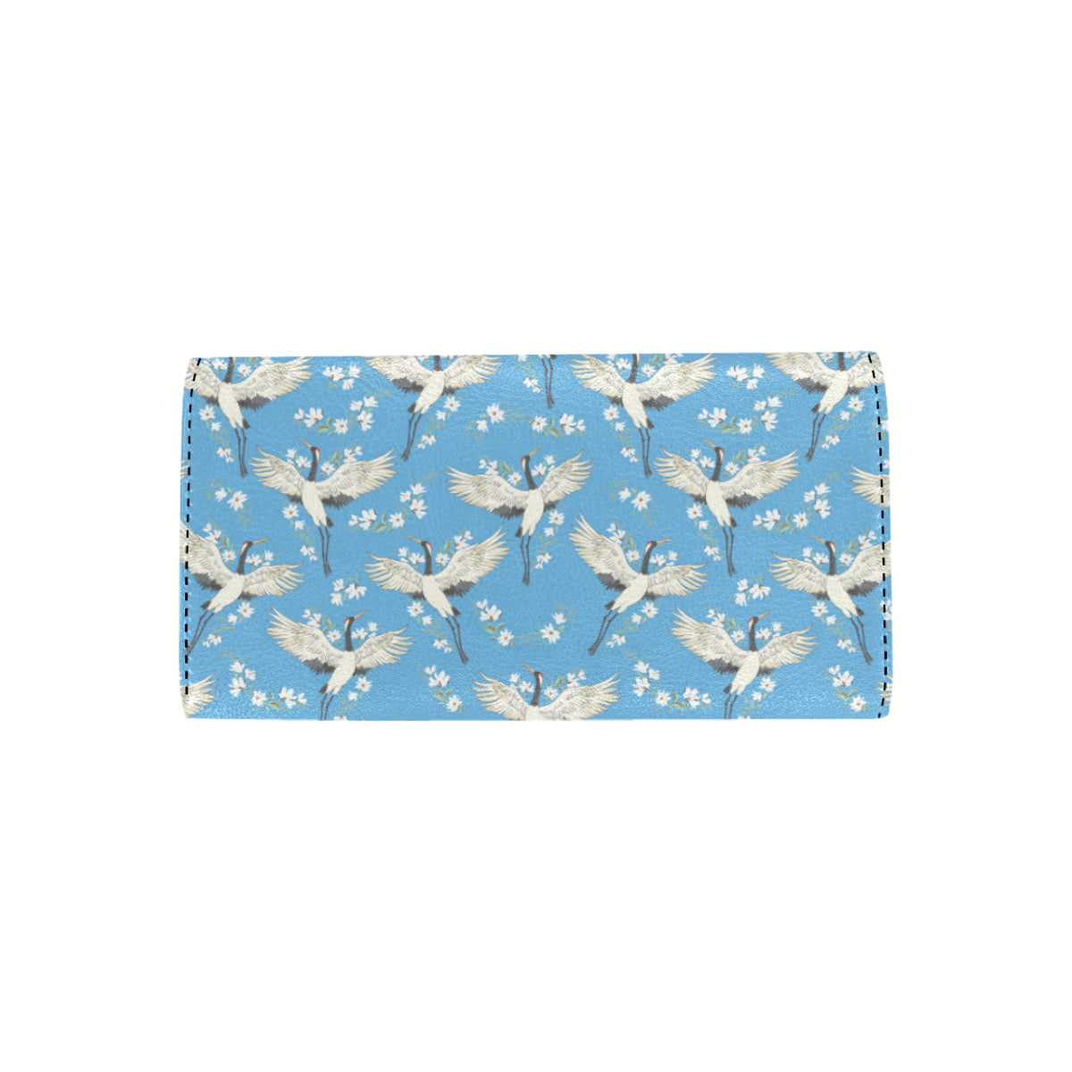 Crane Pattern Print Design 03 Women's Trifold Wallet