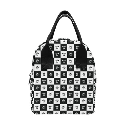 Checkered Flag Crown Pattern Insulated Lunch Bag