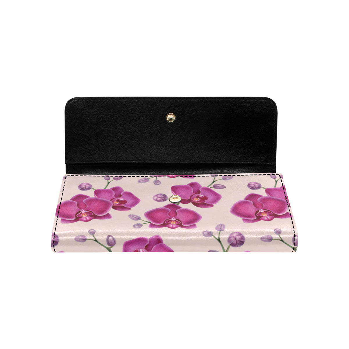Orchid Pattern Print Design A02 Women's Trifold Wallet
