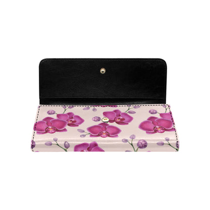 Orchid Pattern Print Design A02 Women's Trifold Wallet