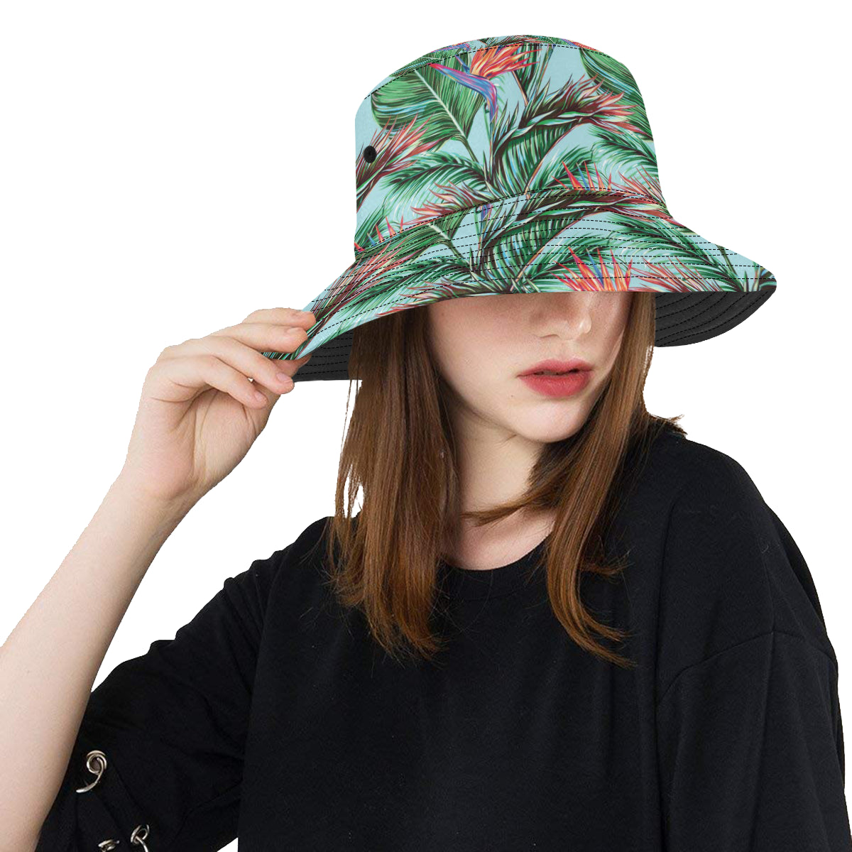 Bird Of Paradise Pattern Print Design BOP01 Unisex Bucket Hat