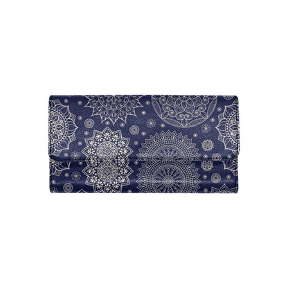Mandala Pattern Print Design 02 Women's Trifold Wallet
