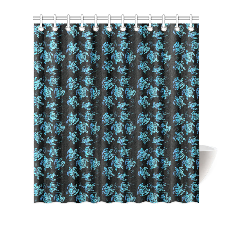 Tribal Turtle Polynesian Themed Design Shower Curtain